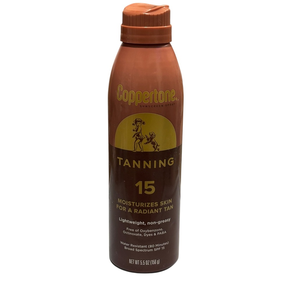 Coppertone Tanning Sunscreen Spray SPF 15 Broad Spectrum 5.5oz EXP 2028